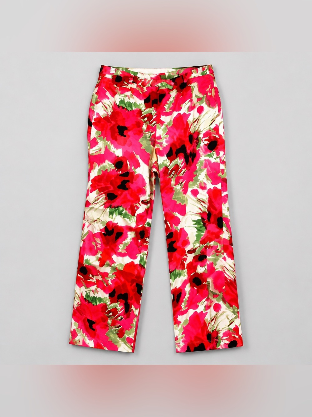 Larry Levine Size 6 Cotton Spandex Blend Floral Pattern Capri
